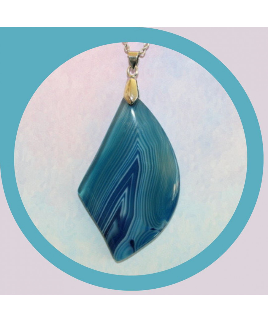 Pendentif Agate bleue
