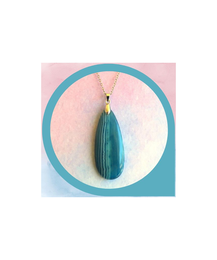Pendentif Agate bleue