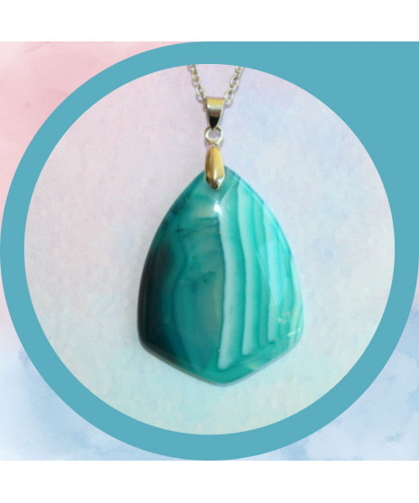 Pendentif Agate bleue
