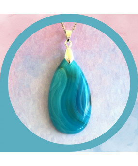 Pendentif Agate bleue