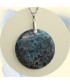 Pendentif en Corail de fossiles d'Agate bleu