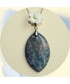 Pendentif en Corail de fossiles d'Agate bleu
