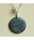Pendentif en Corail de fossiles d'Agate bleu