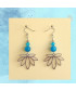Boucles d'oreilles Lotus en Agate bleue