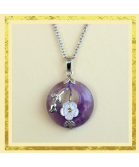 Pendentif Fleur en Améthyste