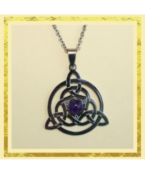 Pendentif nœud celtique en Améthyste