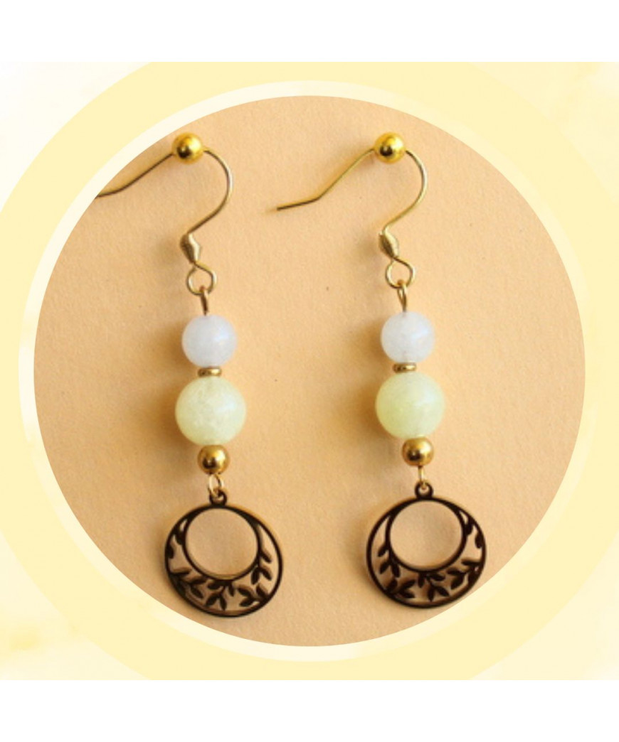 Boucles d'oreilles dorées en Morganite