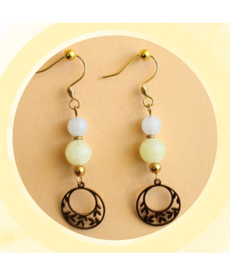 Boucles d'oreilles dorées en Morganite