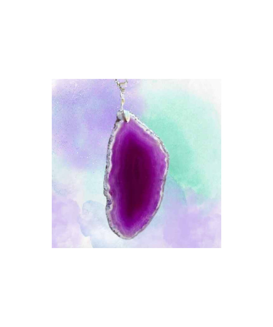 Pendentif Géode d'Agate violette