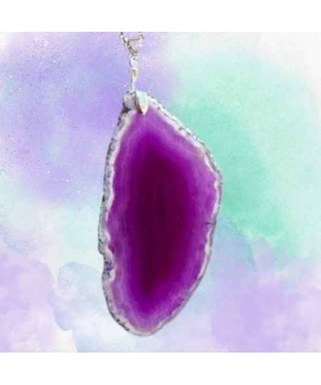Pendentif Géode d'Agate violette