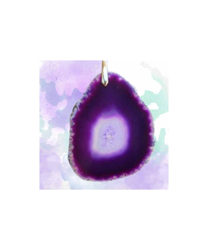 Pendentif Géode d'Agate violette
