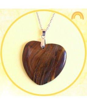 Pendentif Cœur en Œil de Tigre