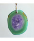 Pendentif Géode d'Agate verte et violette