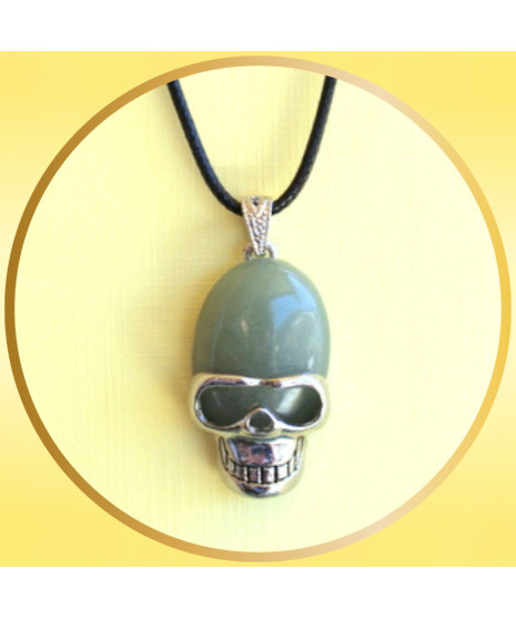 Pendentif  Tête de mort en Aventurine
