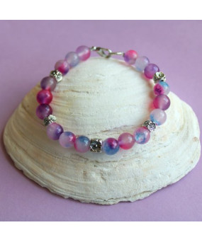 Bracelet fleurs en Jade