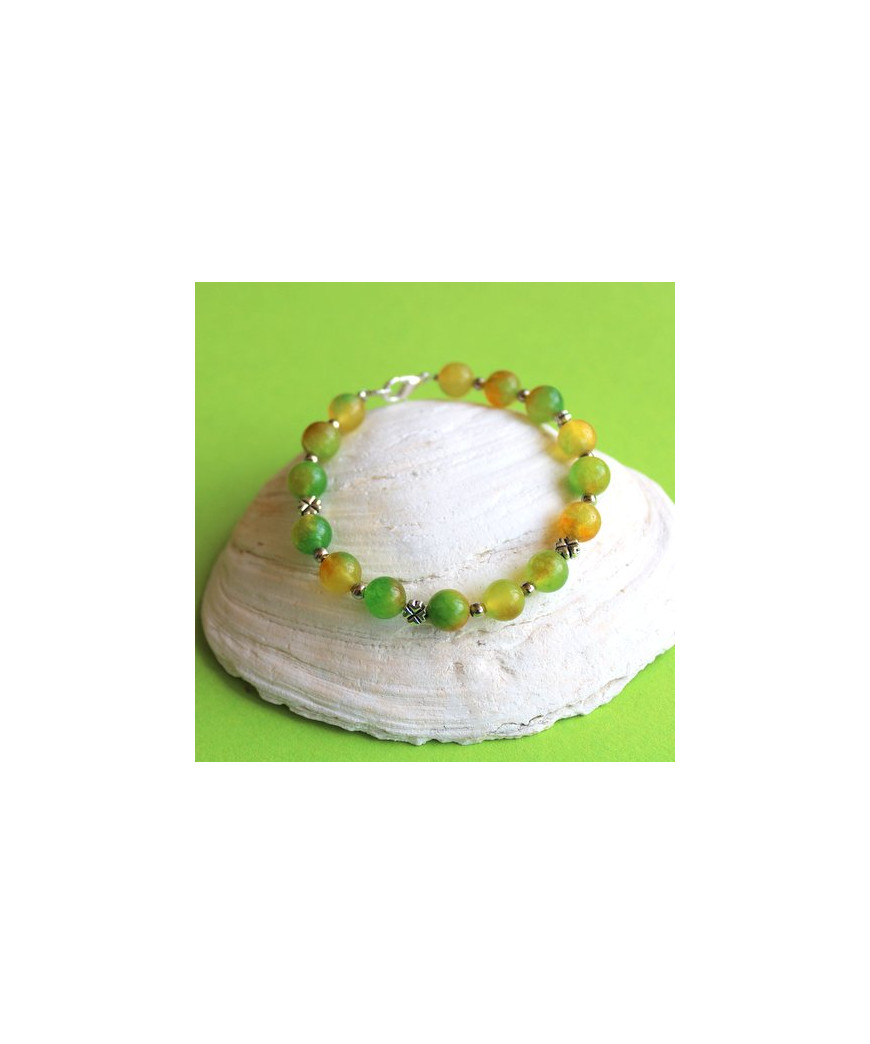 Bracelet  trèfles en Jade
