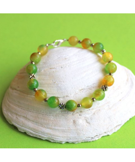 Bracelet  trèfles en Jade