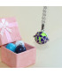 Pendentif Bola Fleurs violettes et argenté