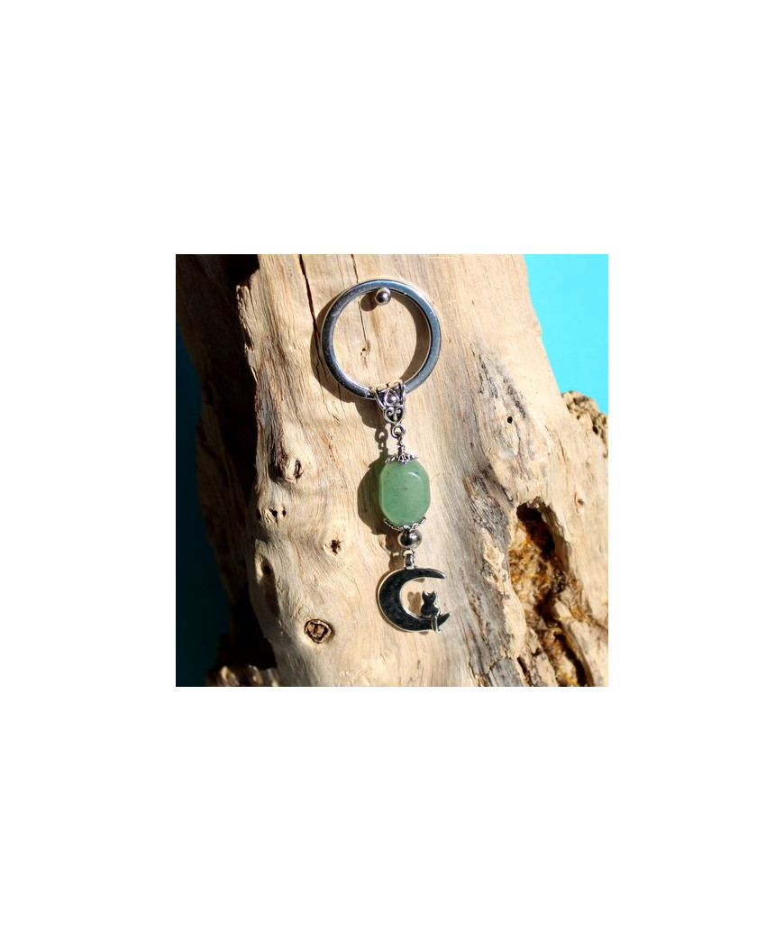 Porte-clefs Chat en Aventurine