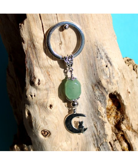 Porte-clefs Chat en Aventurine