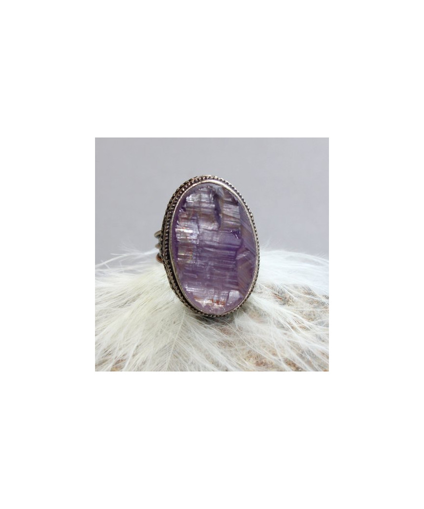 Bague en Pierre Brute en Améthyste
