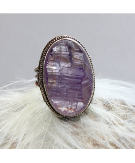Bague en Pierre Brute en Améthyste