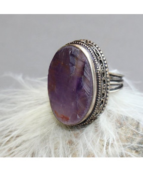 Bague en Pierre Brute en Améthyste