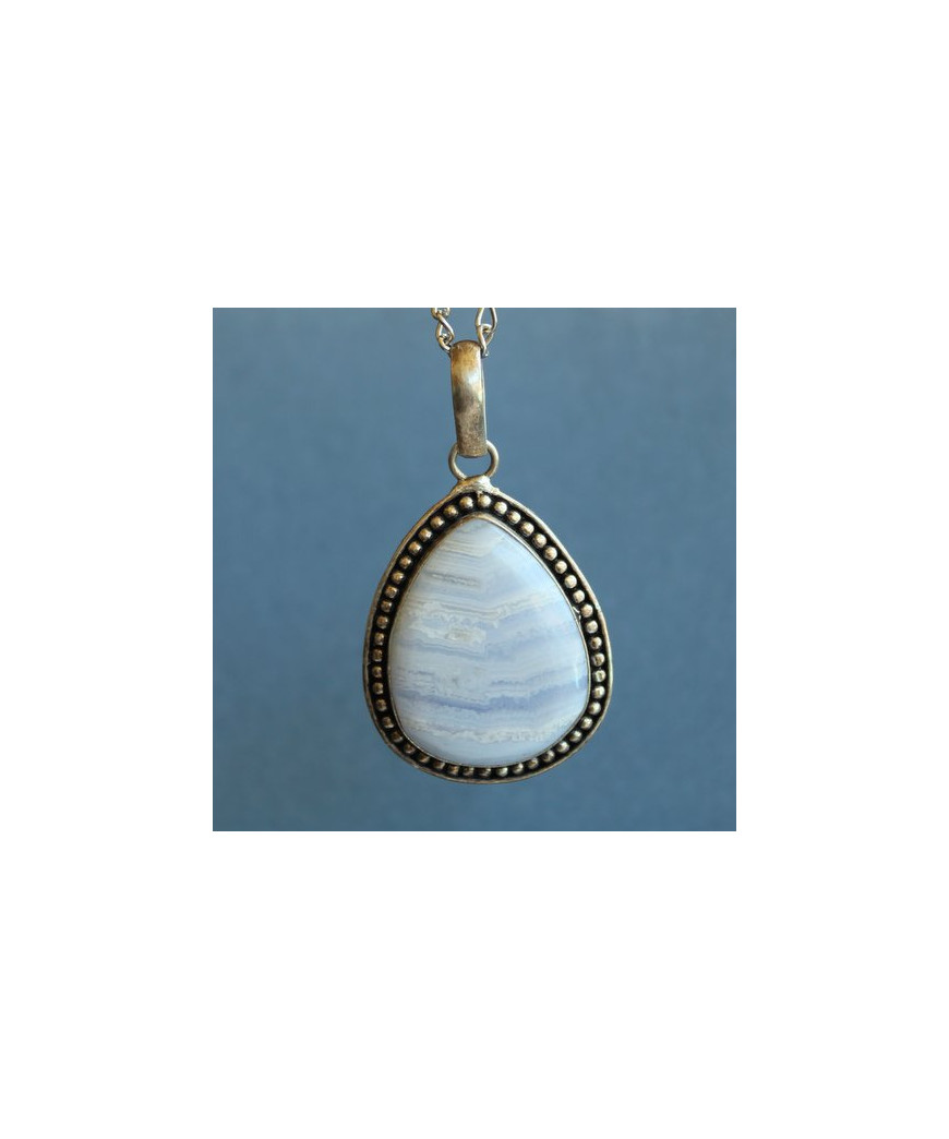 Pendentif Agate blue Lace