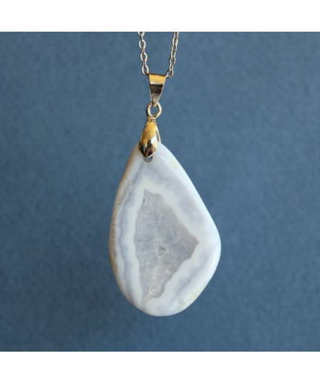 Pendentif Agate blue Lace
