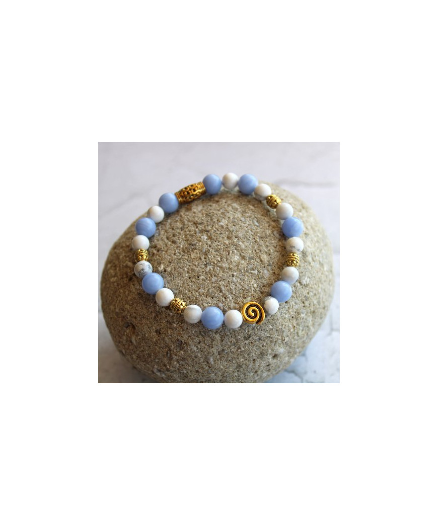 Bracelet Agate blue Lace et Howlite