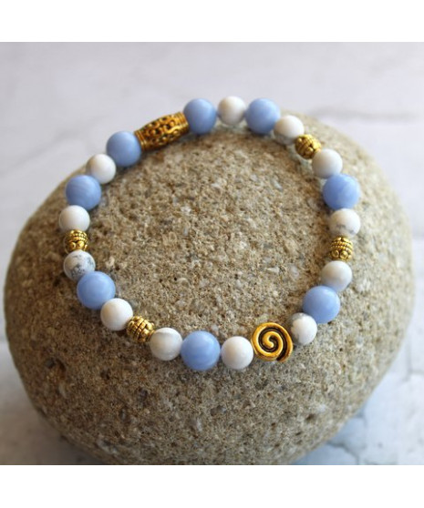 Bracelet Agate blue Lace et Howlite