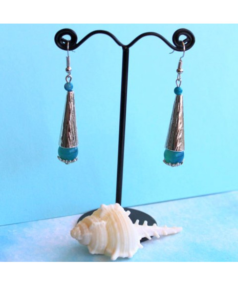 Boucles d'oreilles en Agate bleue