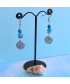 Boucles d'oreilles Mandala en Agate bleue