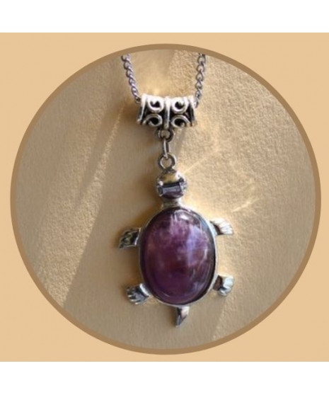 Pendentif Tortue en Améthyste