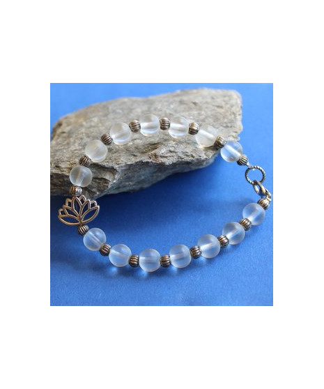 Bracelet Lotus en Cristal de roche