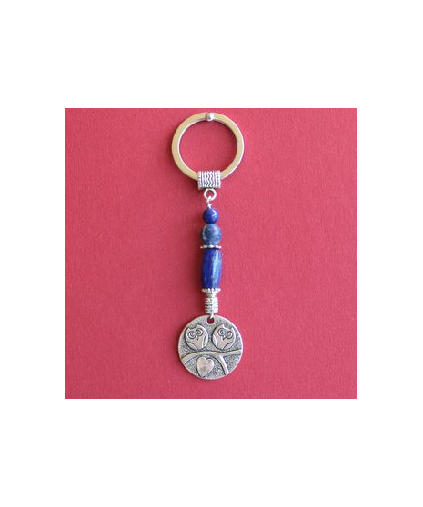 Porte-clefs Chouette en Lapis Lazuli