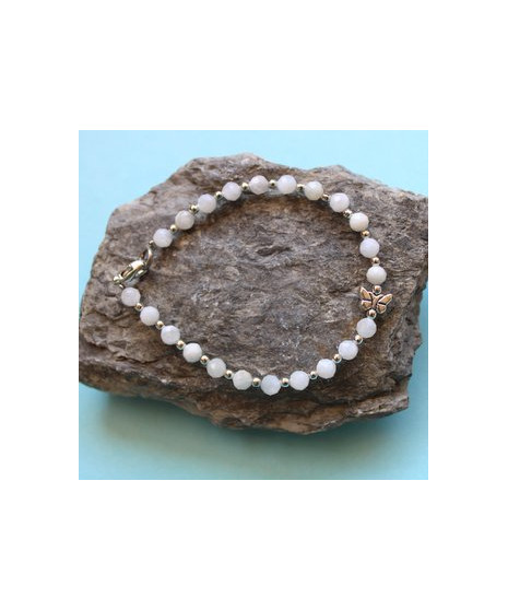 Bracelet fin en Agate blanche