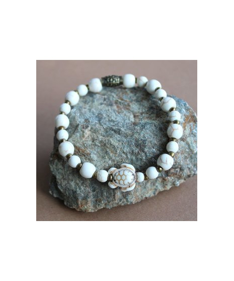 Bracelet Tortue de mer en Turquoise écrue