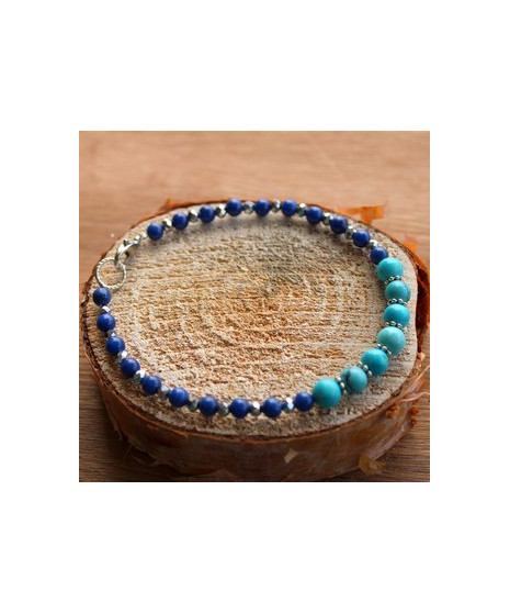 Bracelet Turquoise et Lapis-Lazuli