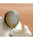 Bague en Agate  druzy beige