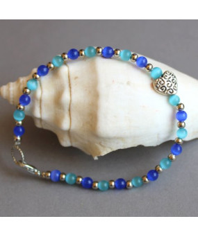 Bracelet Cœur en Agate Œil...