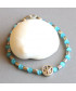 Bracelet Peace and Love en Agate Œil de chat bleu