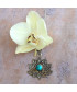Pendentif Lotus en Turquoise