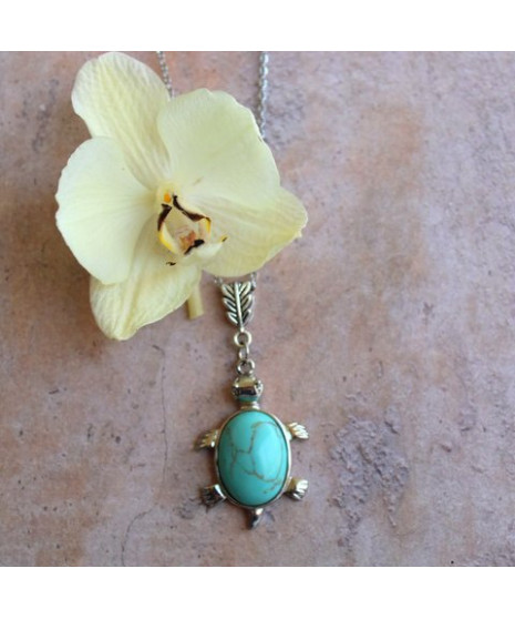 Pendentif Tortue en Turquoise