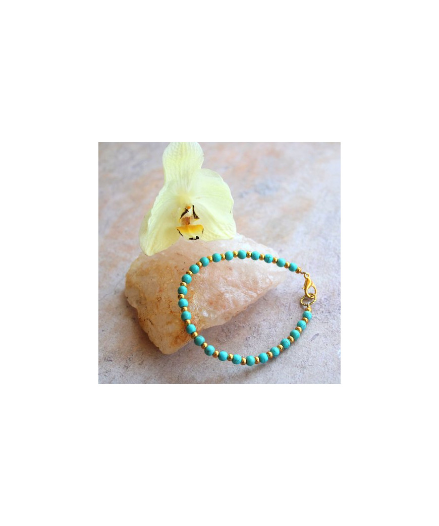 Bracelet  Croix en Turquoise mate