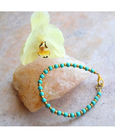 Bracelet  Croix en Turquoise mate