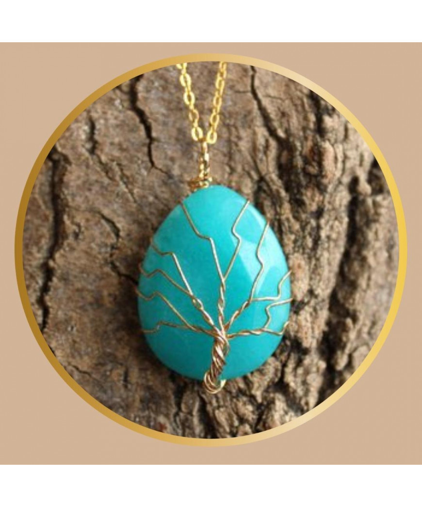 Pendentif Arbre de Vie en Amazonite