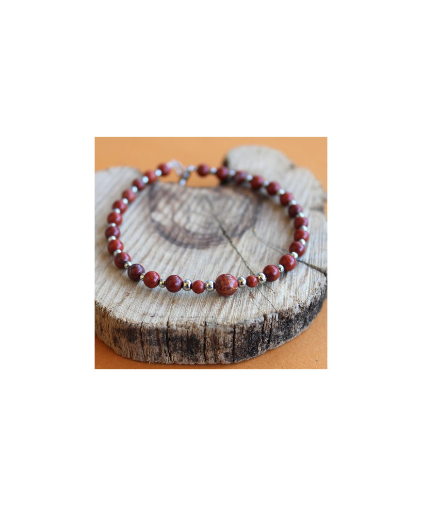 Bracelet en Jaspe rouge
