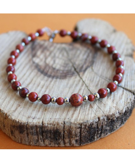 Bracelet en Jaspe rouge