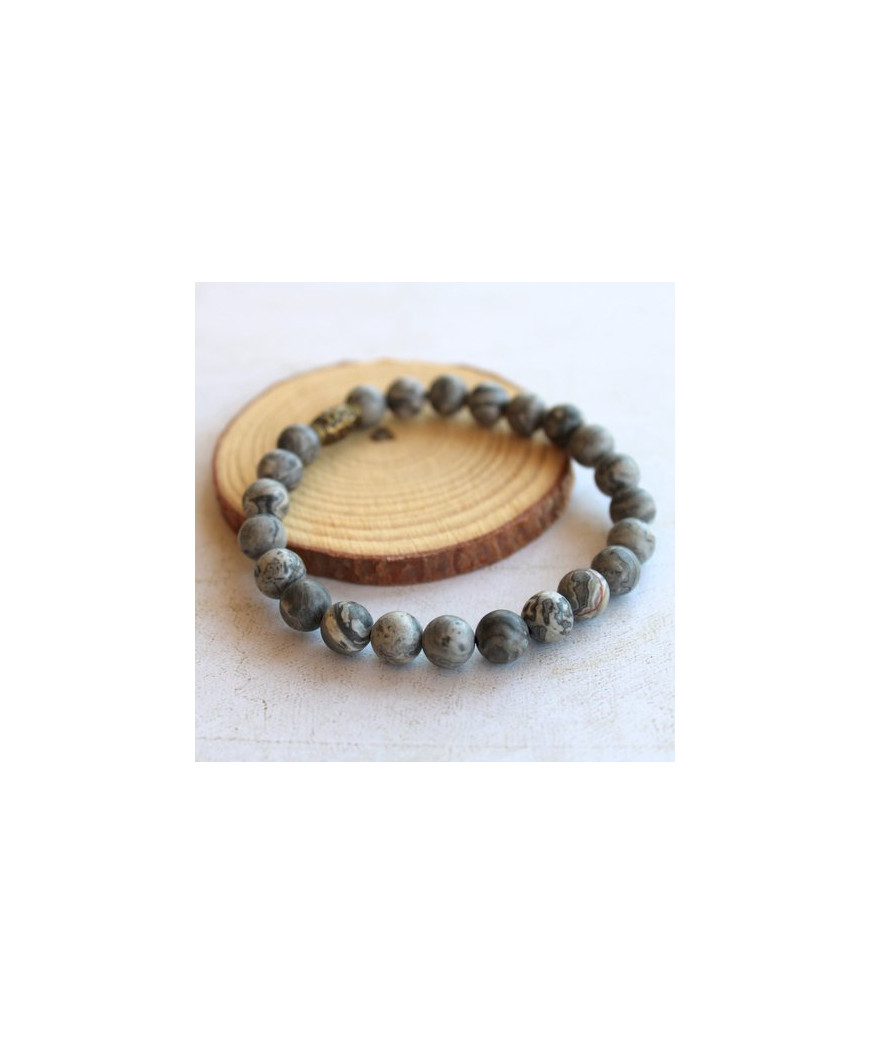 Bracelet en Agate crazy grise